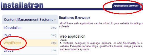 WordPress Automatic installation