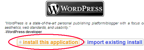 WordPress Automatic installation