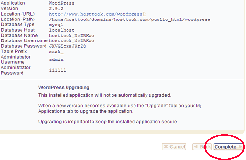 WordPress Automatic installation