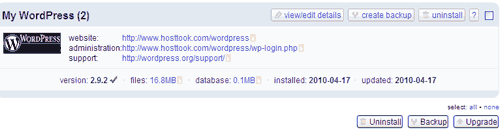 WordPress Automatic installation