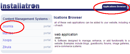 Joomla Automatic installation