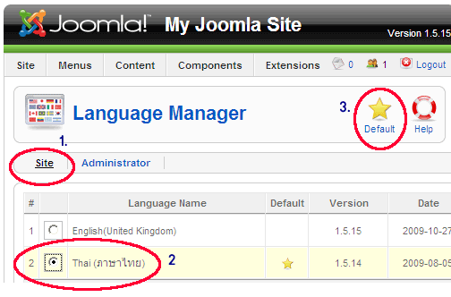 การติดตั้งภาษาไทย สำหรับ Joomla