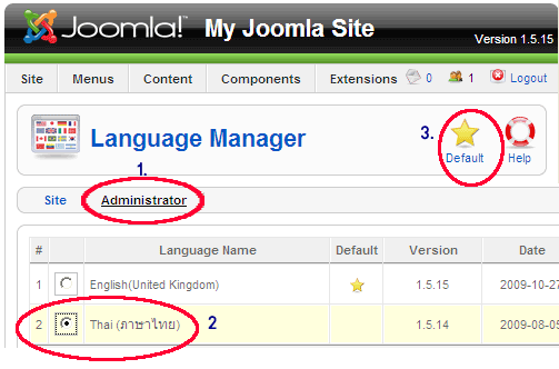 การติดตั้งภาษาไทย สำหรับ Joomla
